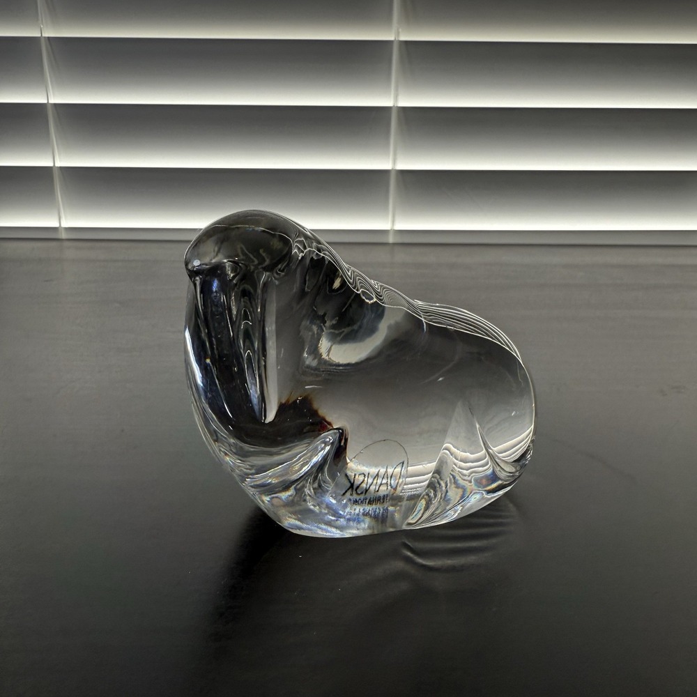 Walrus Paperweight Dansk Heavy Glass Lead Crystal‎ Animal Figurine From Austria
